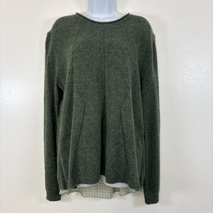 Coin 1804 Olive Layered Look Sweater Top Size L Cotton Blend
